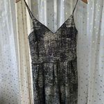 Soprano  Metallic Gold Stretched Fit & Flare Pleated Cocktail Mini Dress L Photo 1