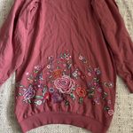 ASOS  Pink Floral Embroidered Sweatshirt Dress Photo 2