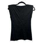 Maje  Black Beaded Shoulder Sleeveless Top Photo 6
