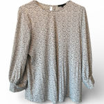 Adrianna Papell  Black and White Patterned Blouse Photo 0