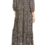 Rebecca Minkoff chelsea leopard print button front prairie dress shift midi Photo 2