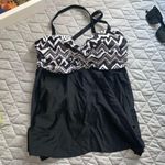 One Piece Swimsuits Bathing Suits top size Small black white Flowy tankini  Pool Photo 1