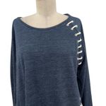 Generation Love  Sweatshirt Top Long‎ Sleeve Rope Lace-Up Navy Blue Size Medium Photo 2