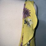 Newbury Kustom Yellow Floral Sleeveless Low Ruffle Back Guazey Mini Dress M Photo 6