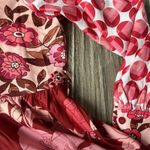 Dalia MacPhee Collared Shirt Dress Womens Red Pink Geo Floral missing Belt #148 Size undefined Photo 4