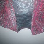 Loft SP Career Short Sleeved Textured Shift Mini Dress Crew Neck Red Gray Petite Photo 7