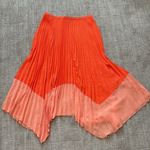 French Connection  Orange/coral Pleated Two Tone Skirt Sz 10 Photo 4