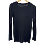 Halogen Cashmere Blend Sweater Women's XS Black Long Sleeve Round Neck Side Zip Photo 4
