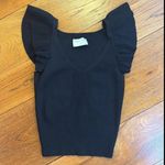 Modern Citizen  Black Ruffled Cap Sleeve Blouse Photo 3