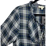 Jane and Delancey NWT  Boho Plaid Lace Up Blouse Top Size‎ Large Bohemian Peasant Photo 6