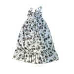 ESPECIA Maternity Poucette Maxi Dress Ivory Combo Tie Straps Green S NWT White Photo 9