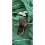 kim rogers  Green w/ Silver Stripes Petite Mock Neck LUREX Sweater PXL New Photo 6
