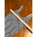 NWT Nicole Miller Women Scoop Neck Swimsuit Black White Palm Large One Piece Photo 2