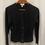 Talbots Cute Vintage 90’s black baby ribbed chunky button cardigan top pockets Photo 0