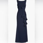 Eliza J Ruffle Front Gownaxi Dress In Navy Size 2 Photo 4
