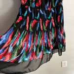American Rag XL Feather Print Dress Black Pleated Sleeveless Boho Chic Photo 4