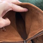 Minnetonka Tobacco Brown Suede High Top Braided Fringe Back Zip Booties Photo 7