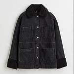 H&M  Black Denim Jacket Sherpa Photo 0