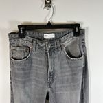 ZARA  Jeans Womens 6‎ Gray Denim Flat Front 5 Pockets Straight Fit Wide Leg Photo 2