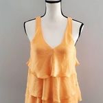 Rafaella  Women's Orange Sleeveless Tiered Top S Photo 0
