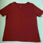 A New Day v-neck short sleeve soft stretchy burgundy wine t-shirt NEW size XL Photo 1