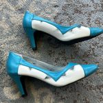 Andiamo Vintage Cutout Heels Turquoise & White 7 Photo 1