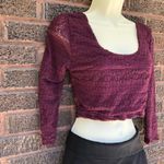 Urban Outfitters Pins & Needles Romantic Plum Lace Crop Top Medium Red Photo 2