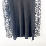 Suzanne Betro Weekend Black Gray Long Animal Print Sleeves Ribbed Top Size 1X Photo 8