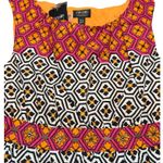 Nicole Miller  Multicolor Geometric Floral Print Sleeveless Shirt Sz M NWT Photo 2