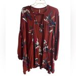 Free People  Tree swing dress tunic burgundy maroon with pockets Medium Photo 2