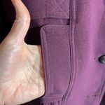 Rich Purple Structured Trench Coat with Military Design and Wide Lapel Size L Photo 3