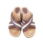 Dansko Neeci Brown Leather Linen Heels Slide Sandals Sz 39 Photo 2