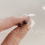 Black Minimalist Punk Goth Barbell Earrings Photo 3