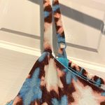 Loft  Sunwashed Floral Smocked Back Dress Blue Brown Peach Ladies Size 6 Photo 5