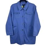 Denim & Co . Women’s 3X Blue Purple Utility Jacket Coat Stretch Cotton Button Photo 0
