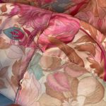 Lady Mendel Knits of Distinction Floral Shear Overlay Caftan Mumu Pink Size L Photo 6