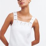 Madewell Embroidered Tank Mini Dress in 100% Linen in Eyelet White Size 2 NWT Photo 4