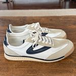 Tretorn  White Navy Kristine Suede/Textile Sneaker Size 10 Photo 2