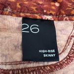 Anthropologie Pilcro High Rise Button Fly Skinny Corduroy Pants Orange Motif 26 Photo 4