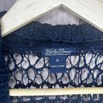 Lucky Brand -NAVY-L/S-OPEN WEAVE KNIT CARDIGAN Open front Cotton Blend-M-EUC Photo 1