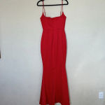 House Of CB  'Olivette' Red Rose Satin Corset Maxi Dress NWOT size S Photo 9