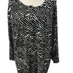 Marina Luna Zebra Print Buttoned Cardigan Women’s Plus Sz 3X Rayon Spandex Black Photo 1