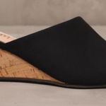 BOGO Mi.im Naomi Suede Cork Wedge Slip On Sandals in Black Size 6 Photo 0