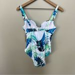 NWT Peyton and Parker One Piece Swimsuit White Blue Tropical Floral Size Small Photo 2