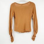 Free People We The Free Womens Lizzy Long Ruched Sleeve Top Size S Golden Nugget Photo 7