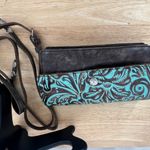 Patricia Nash women's Turquoise Tooled Crossbody Bag wallet Leather Photo 1