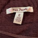 Free People Date Night Waffle Knit Cowl Neck Top Burgundy Size M (NWT) Photo 8