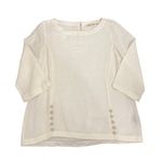 Soft Surroundings  Shirt Ivory Feminine Tunic Linen Flowy Blouse Size Small Photo 2