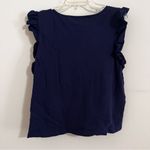 Crown & Ivy  Navy Ruffle Sleeve Top Women’s Size XL Photo 2