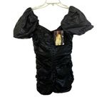 Naked Wardrobe NWT  Runway Collection Faux Leather Ruched Mini Dress Medium Photo 4